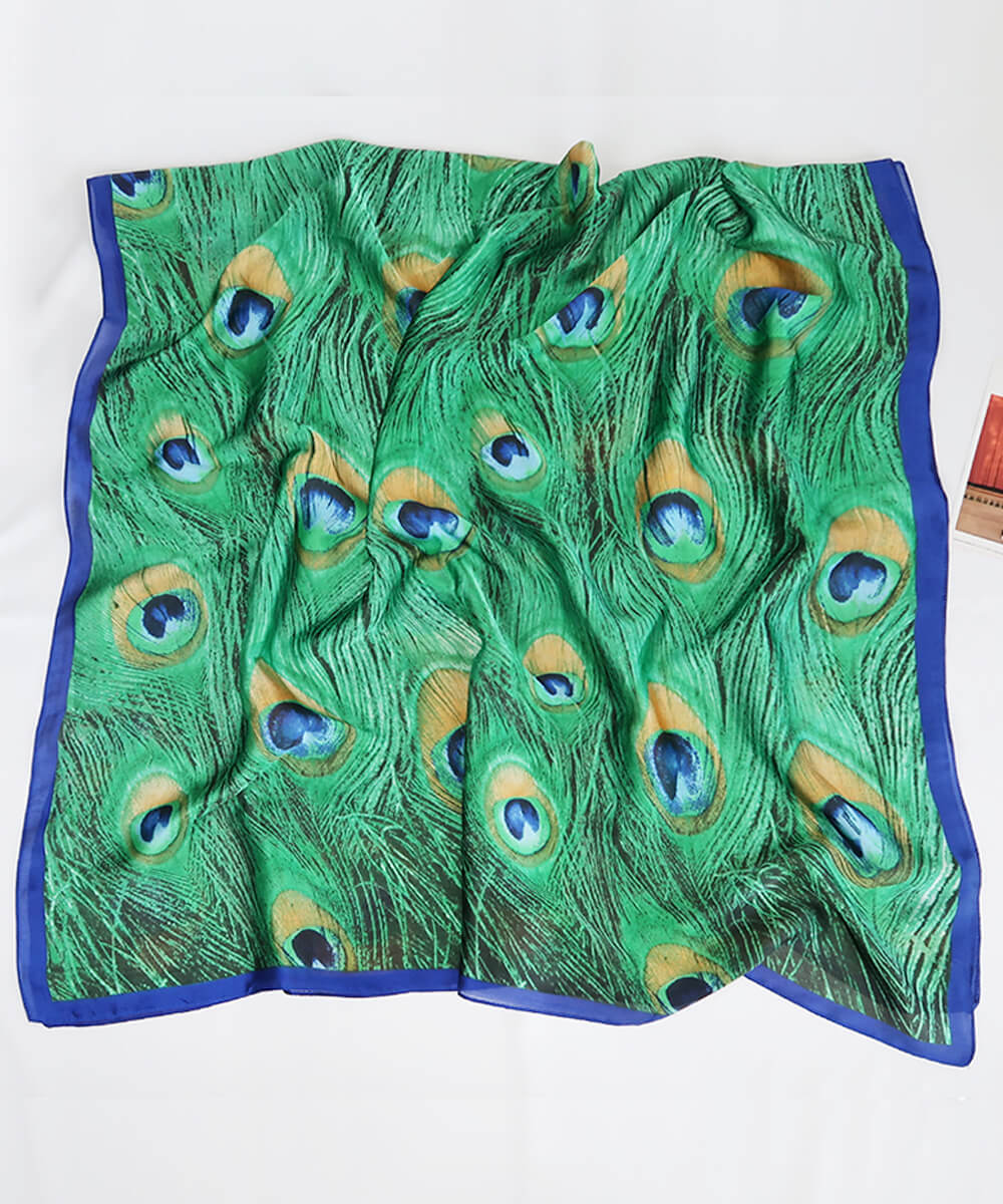 Gum Green Printed Scarf - draped detail