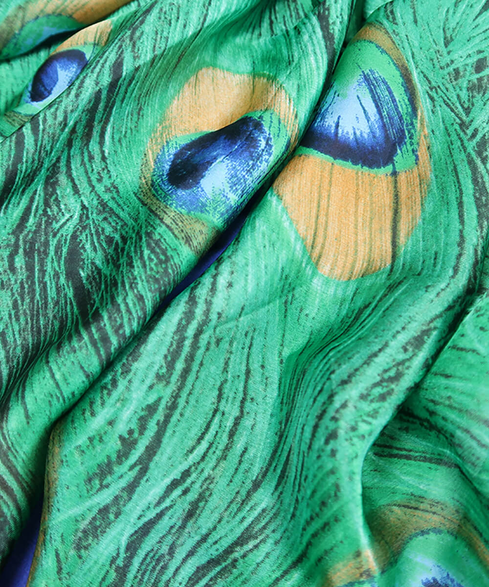 Gum Green Printed Scarf - full view
