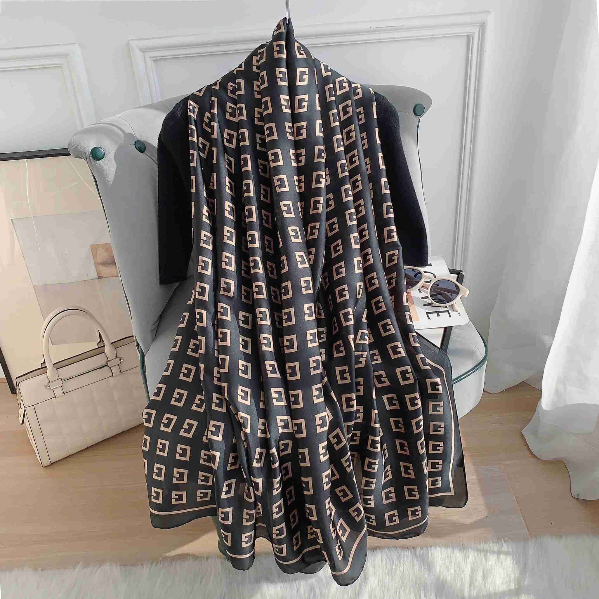 Pale Taupe Printed Scarf by Bandano Pakistan
