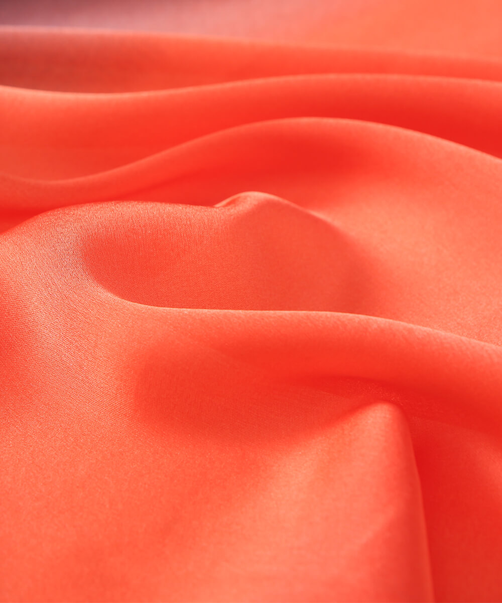 Pinkish Orange Printed Scarf - worn styling