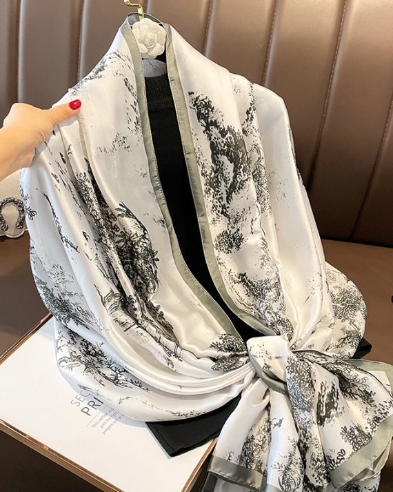 Aircraft White Printed Scarf by Bandano Pakistan