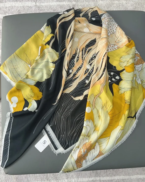 Arylide Yellow Square Scarf by Bandano Pakistan
