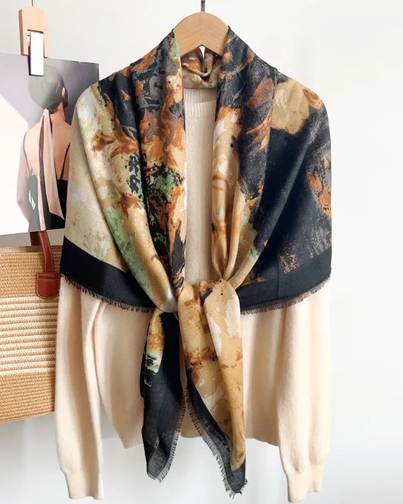Ashburn Black Square Scarf by Bandano Pakistan