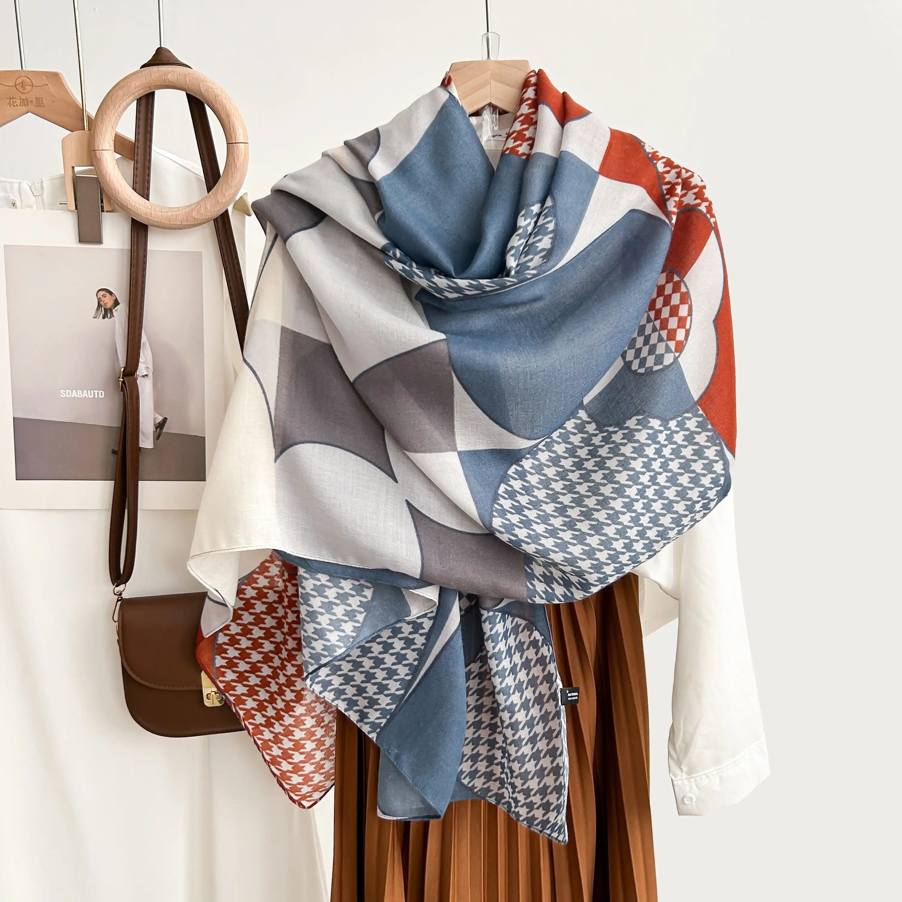 Avery Blue Printed Scarf by Bandano Pakistan