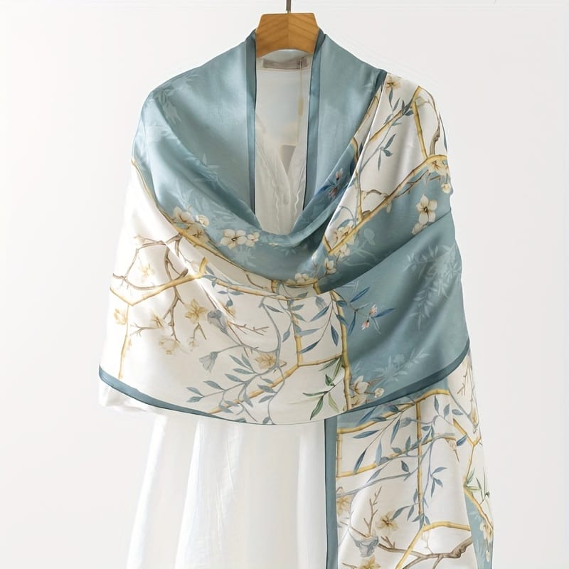 Bayoux Grey Printed Scarf - styled view