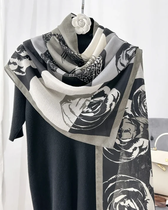 Bizzar Grey Printed Scarf by Bandano Pakistan