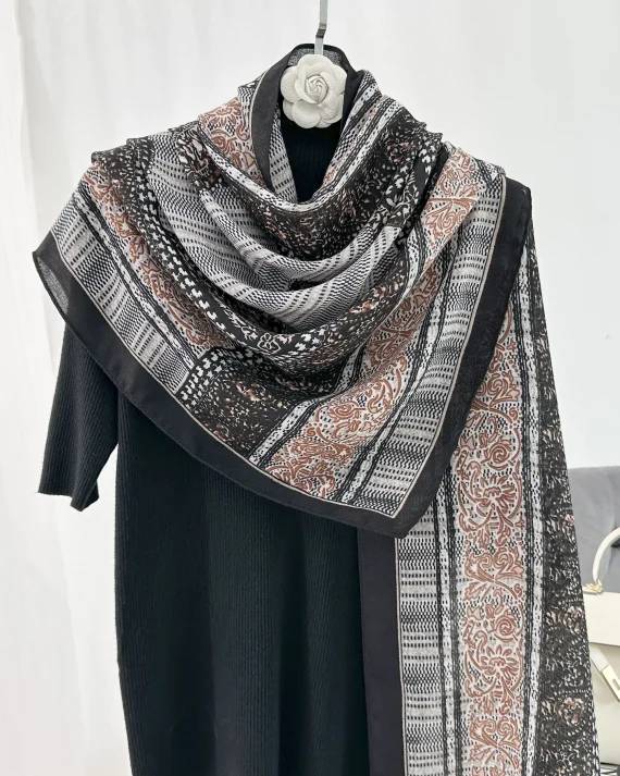 Dark Albescent Printed Scarf by Bandano Pakistan