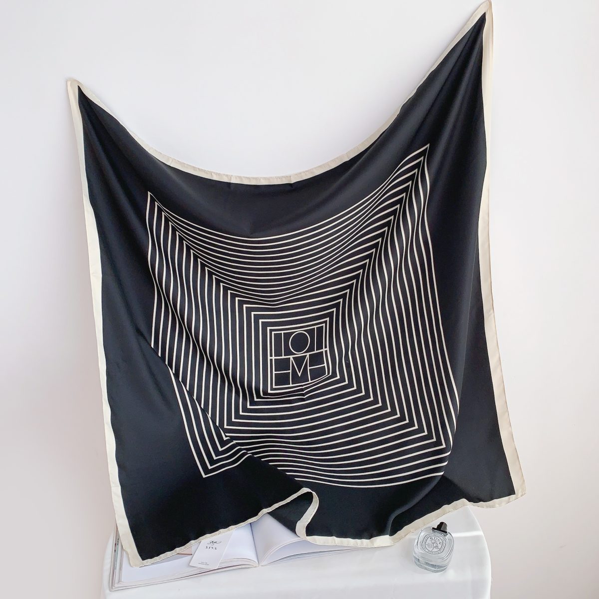 Dark Night Sky Head Scarf - folded detail