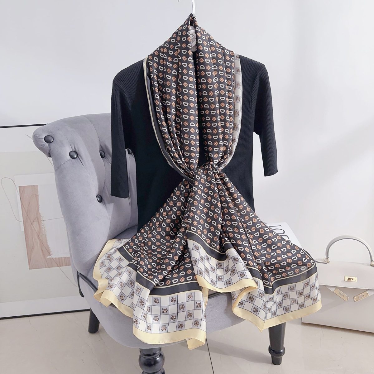 Dark Rock Printed Scarf by Bandano Pakistan