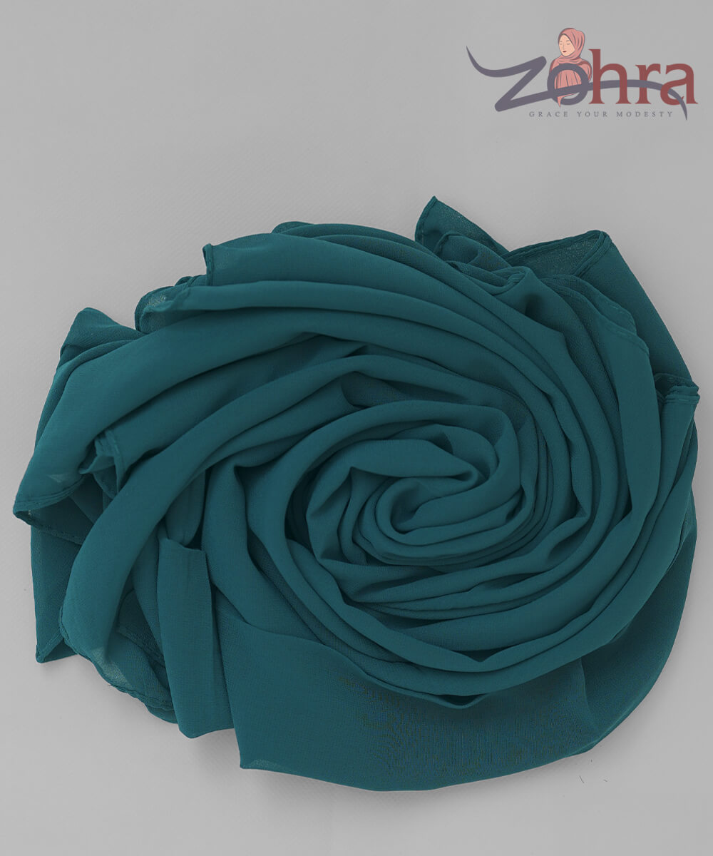 Azure Dianne Georgette Chiffon Hijab - folded detail