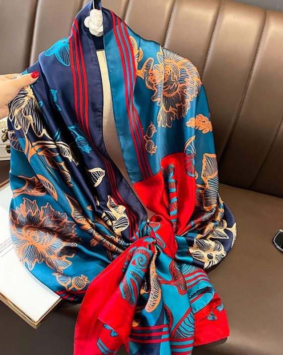 Azure Lobelia Printed Scarf by Bandano Pakistan