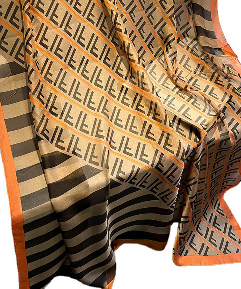 Brown Apache Chiffon Georgette Scarf - worn styling