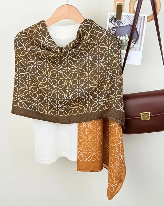 Brown Chalice Printed Scarf by Bandano Pakistan