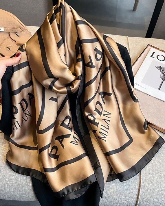 Caffiene Brown Printed Scarf by Bandano Pakistan