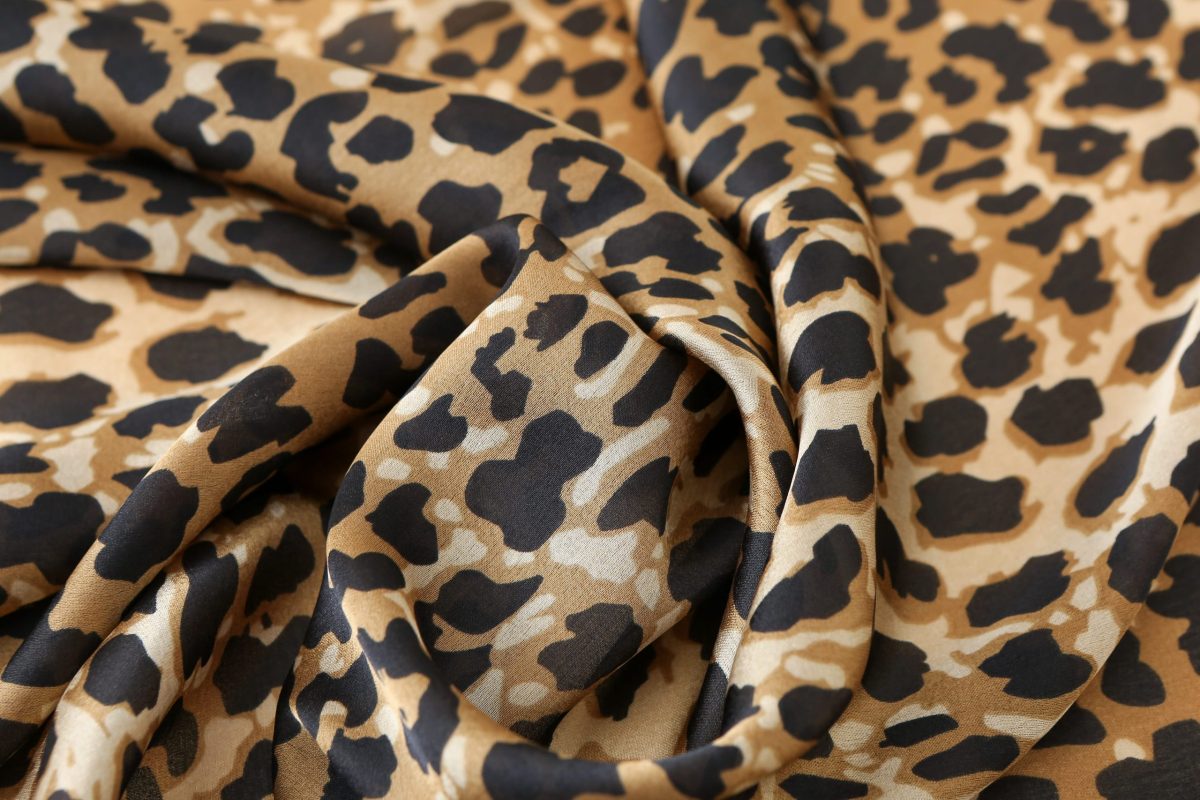 Fabric Brown Printed Scarf - worn styling