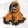 Carrot Orange Printed Scarf by Bandano Pakistan