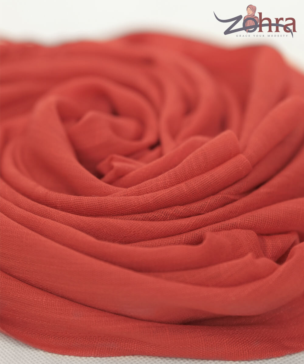 Light Red Cashmere Pashmina Scarf - draped detail