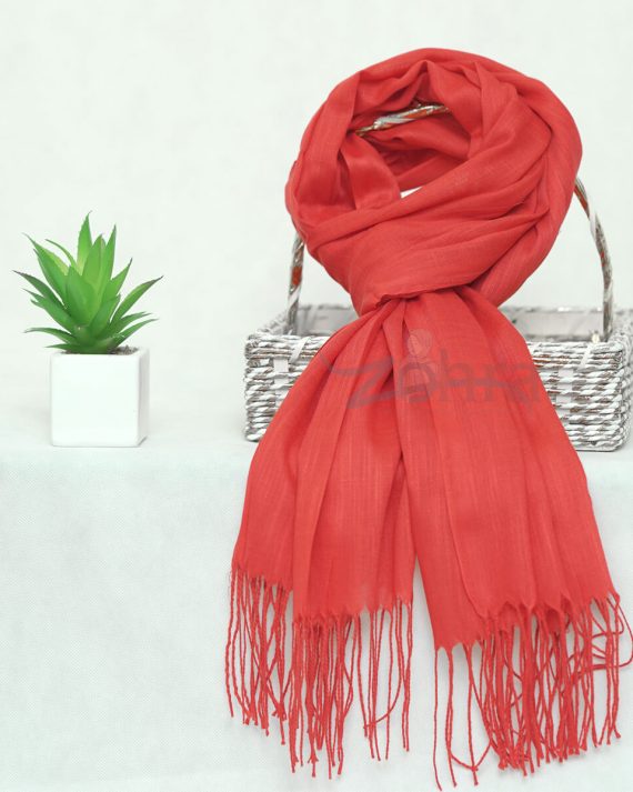 Light Red Cashmere Pashmina Scarf by Bandano Pakistan