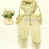 Nectar Yellow Cashmere Pashmina Scarf by Bandano Pakistan
