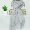 Grey Cashmere Pashmina Scarf by Bandano Pakistan