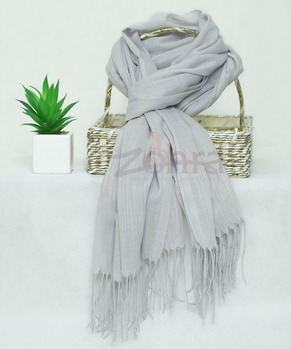 Grey Cashmere Pashmina Scarf by Bandano Pakistan