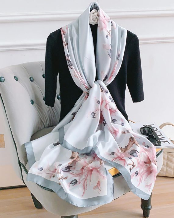 Mountain White Printed Scarf by Bandano Pakistan