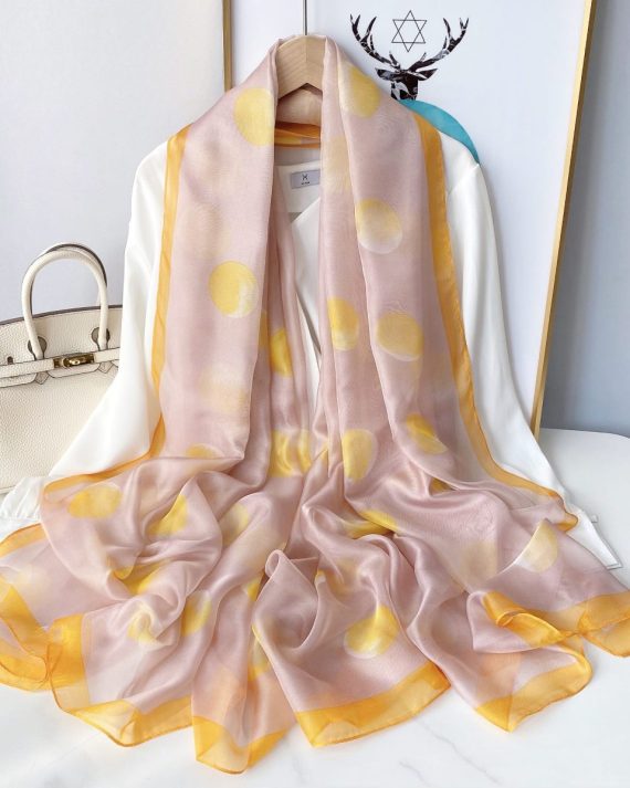 Cavern Pink Chiffon Georgette Scarf by Bandano Pakistan