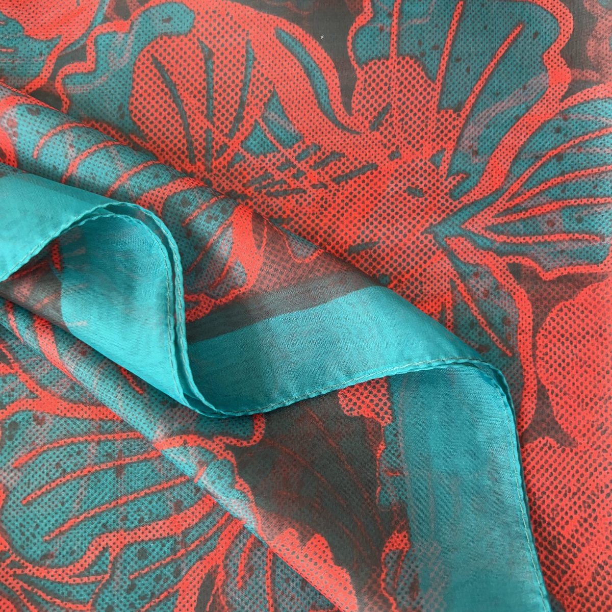 Cherrywood Chiffon Georgette Scarf - close-up of the fabric