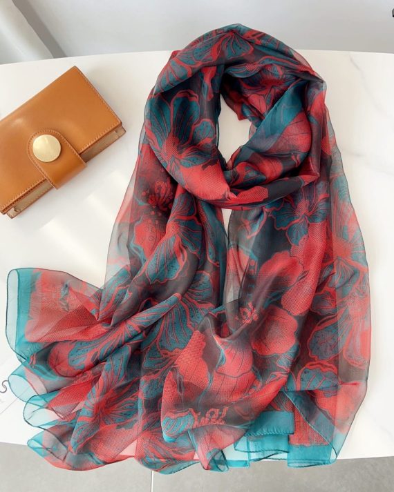 Cherrywood Chiffon Georgette Scarf by Bandano Pakistan
