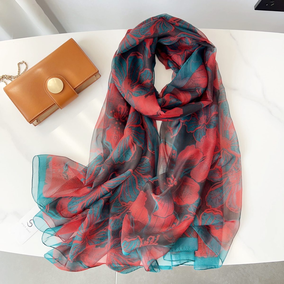 Cherrywood Chiffon Georgette Scarf by Bandano Pakistan