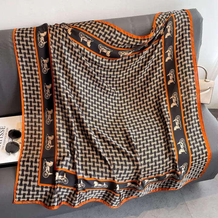 Ash Printed Scarf - worn styling