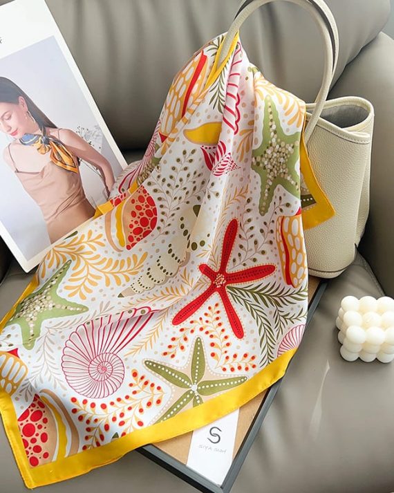 Coral Yellow Hair Scarf by Bandano Pakistan