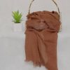 Spiced Brown Crimps Lawn Cotton Turkish Hijab by Bandano Pakistan