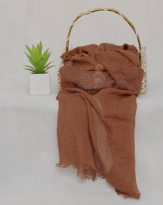 Spiced Brown Crimps Lawn Cotton Turkish Hijab by Bandano Pakistan