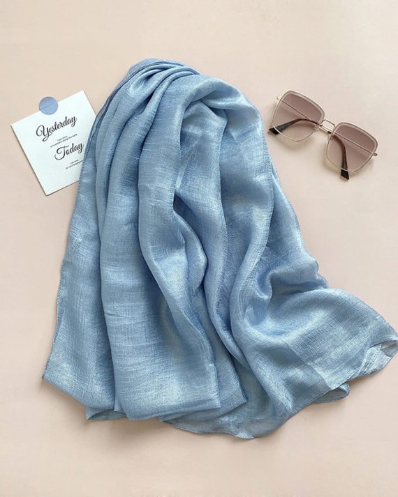 Aqua Blue Silk Scarf by Bandano Pakistan