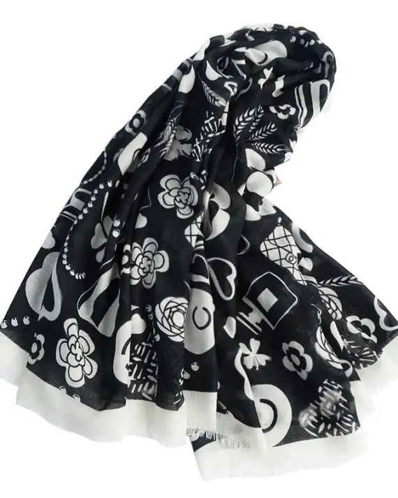 Cynder Black Square Scarf by Bandano Pakistan