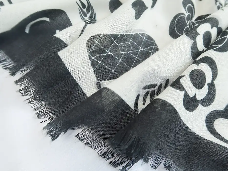 Cynder White Square Scarf - worn styling