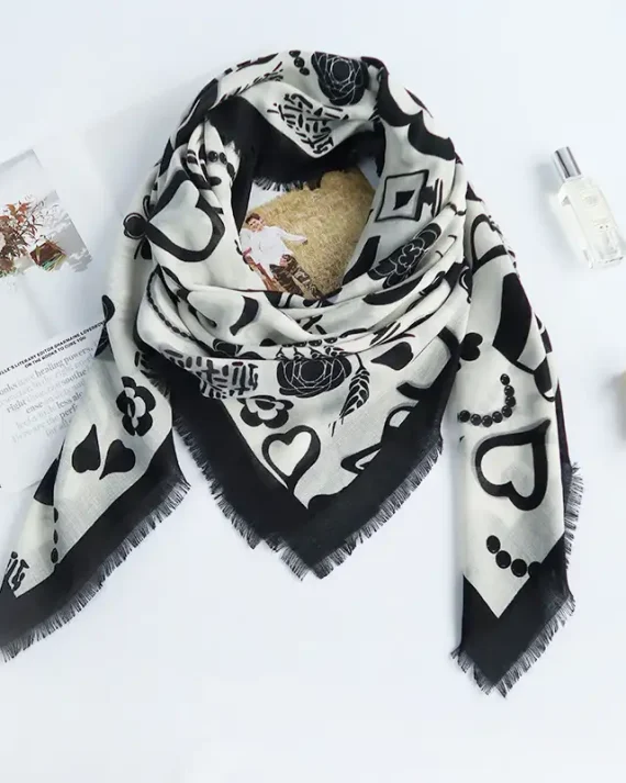 Cynder White Square Scarf by Bandano Pakistan