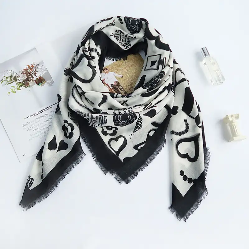 Cynder White Square Scarf by Bandano Pakistan