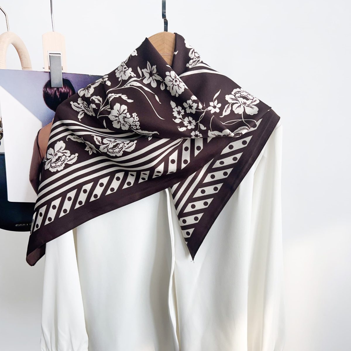 Deep Purple Head Scarf - folded detail