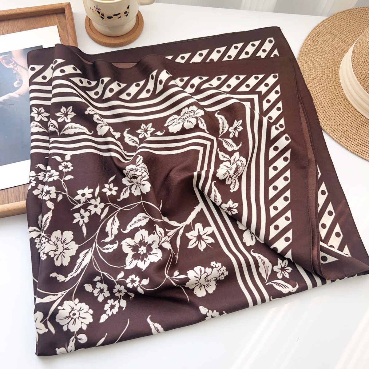 Deep Purple Head Scarf - styled view