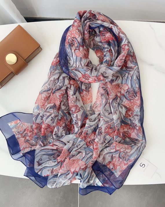 Deep Rose Chiffon Georgette Scarf by Bandano Pakistan