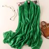 Deep Spring Green Silk Scarf by Bandano Pakistan