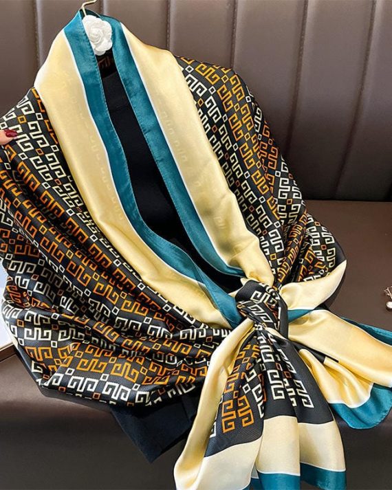 Rich Hampton Peach Printed Scarf by Bandano Pakistan