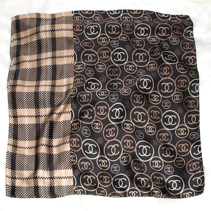 Droid Rock Black Printed Scarf - worn styling