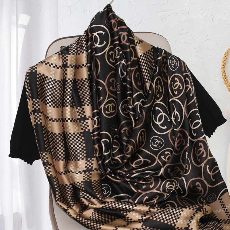 Droid Rock Black Printed Scarf by Bandano Pakistan