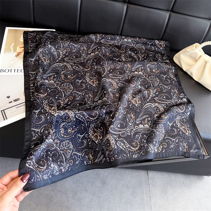 Eagle Black Hair Scarf - draped detail