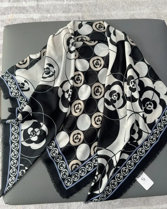 Dark Black Square Scarf by Bandano Pakistan