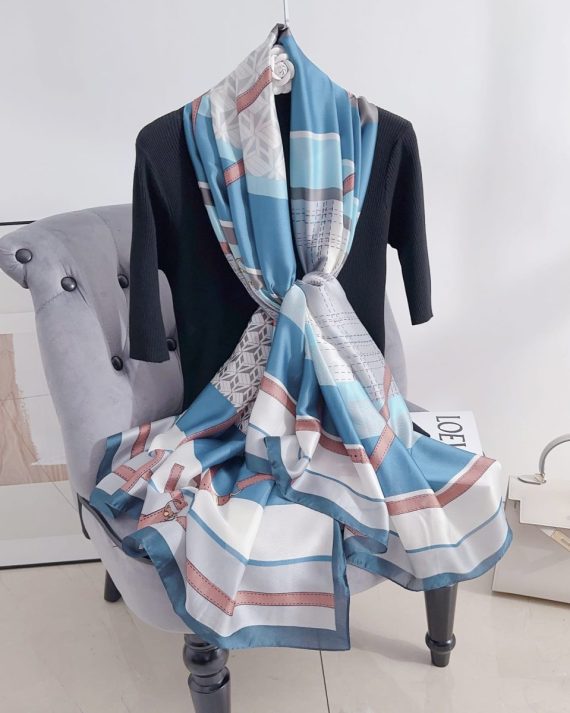 Airy Blue Printed Scarf by Bandano Pakistan