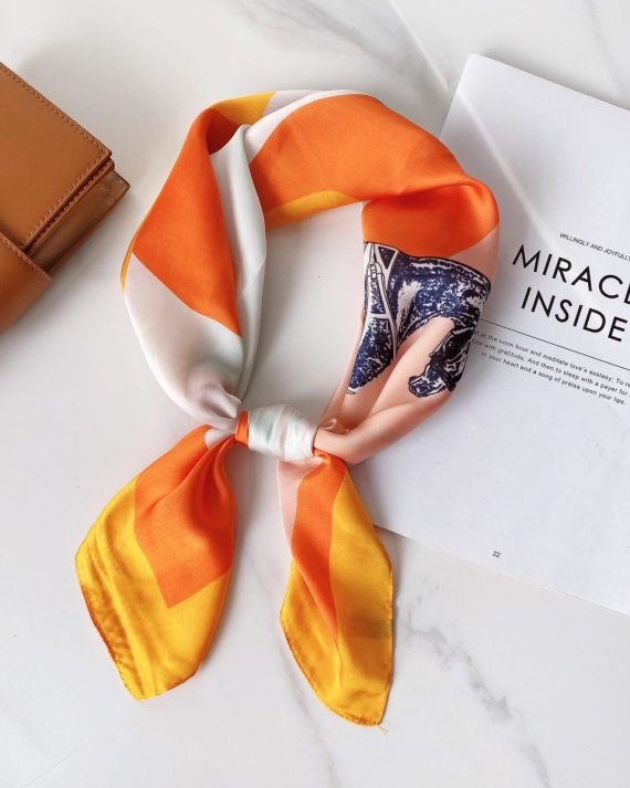 Bird Orange Hair Scarf by Bandano Pakistan